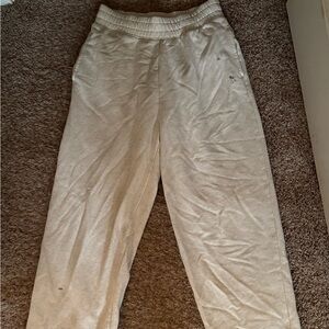 American Eagle Outfitters Cream Joggers Relaxed Fit Sweatpants